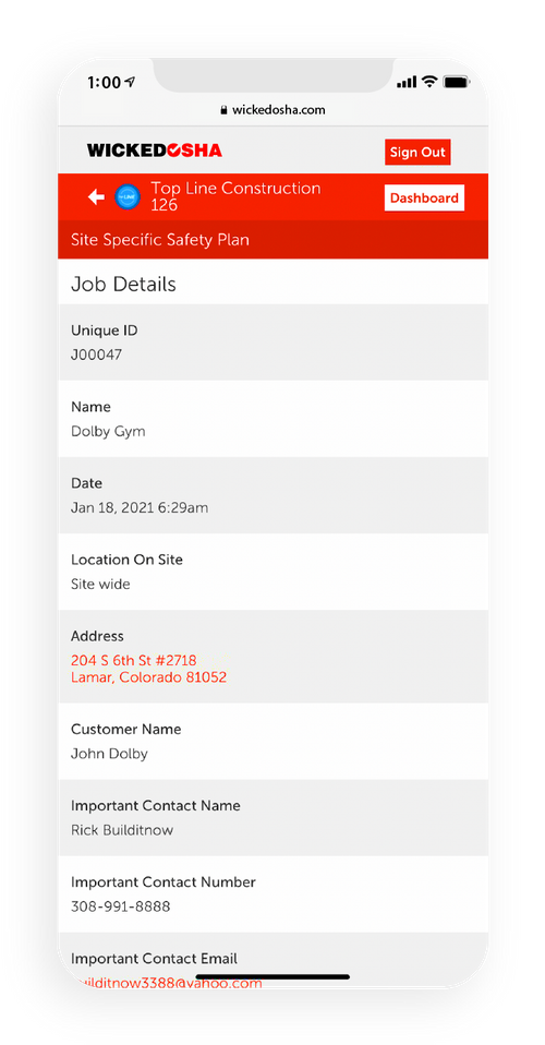 example app of job details